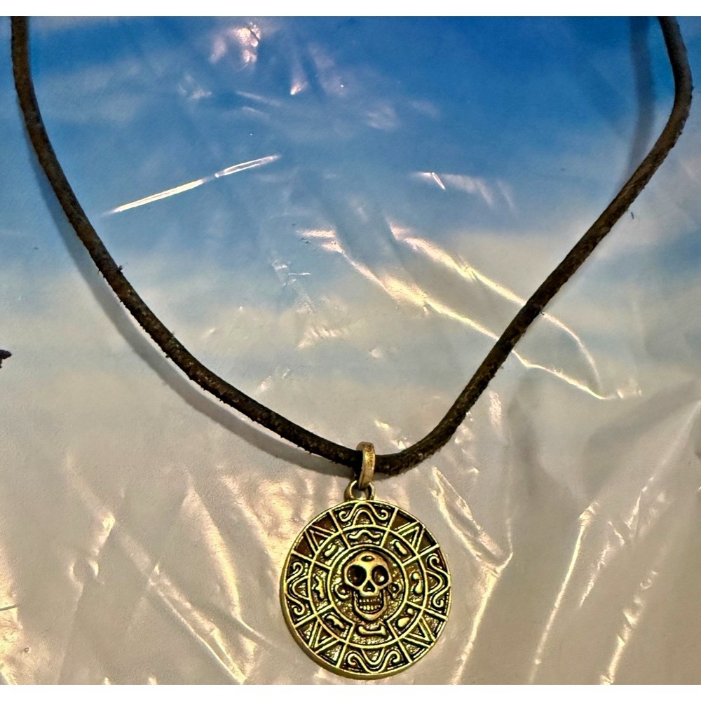 2026 Disney Parks Pirates Of The Caribbean Necklace Skull Medallion Coin